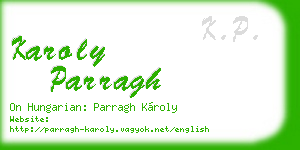 karoly parragh business card