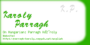 karoly parragh business card